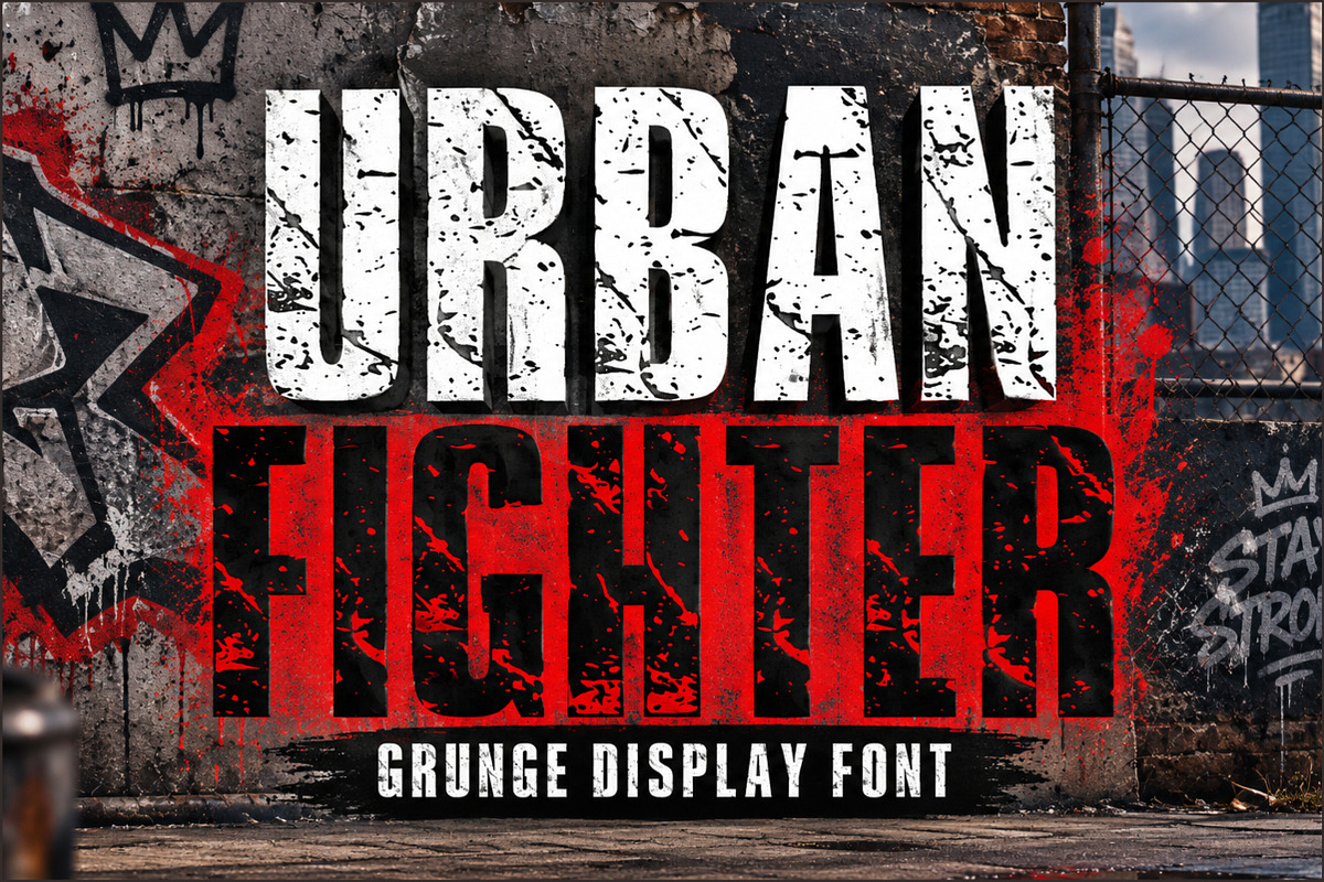 Urban Fighter - Grunge Classic Font, a Sans Serif Font by Limited.studio (Photo 1 of 5)
