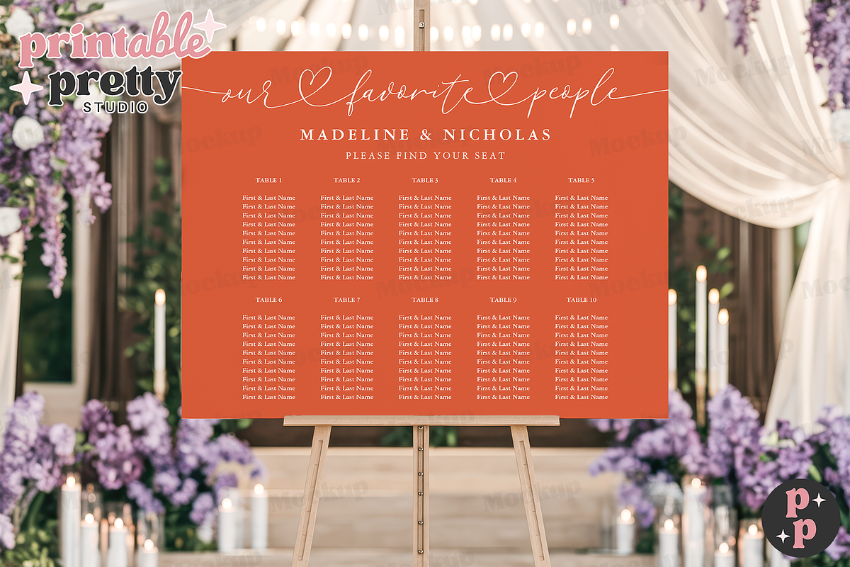 Candlelit PSD Wedding Sign Mockup, a Product Mockup by Printable Pretty Studio (Photo 4 of 6)