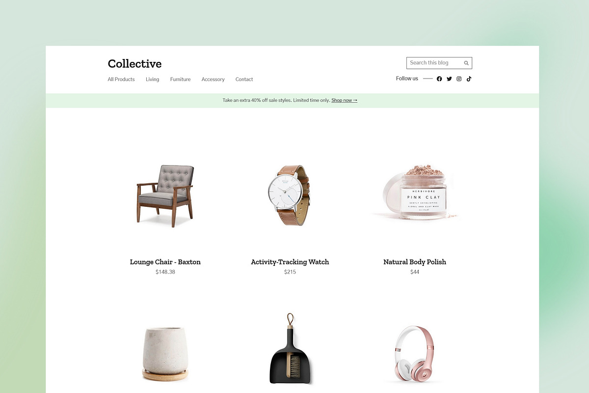 Collective: an eCommerce-like theme, a Templates & Theme by Heybi (Photo 2 of 6)