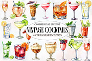 Vintage Cocktails Clipart, an Illustration by Designworld (Thumbnail 1 of 5)
