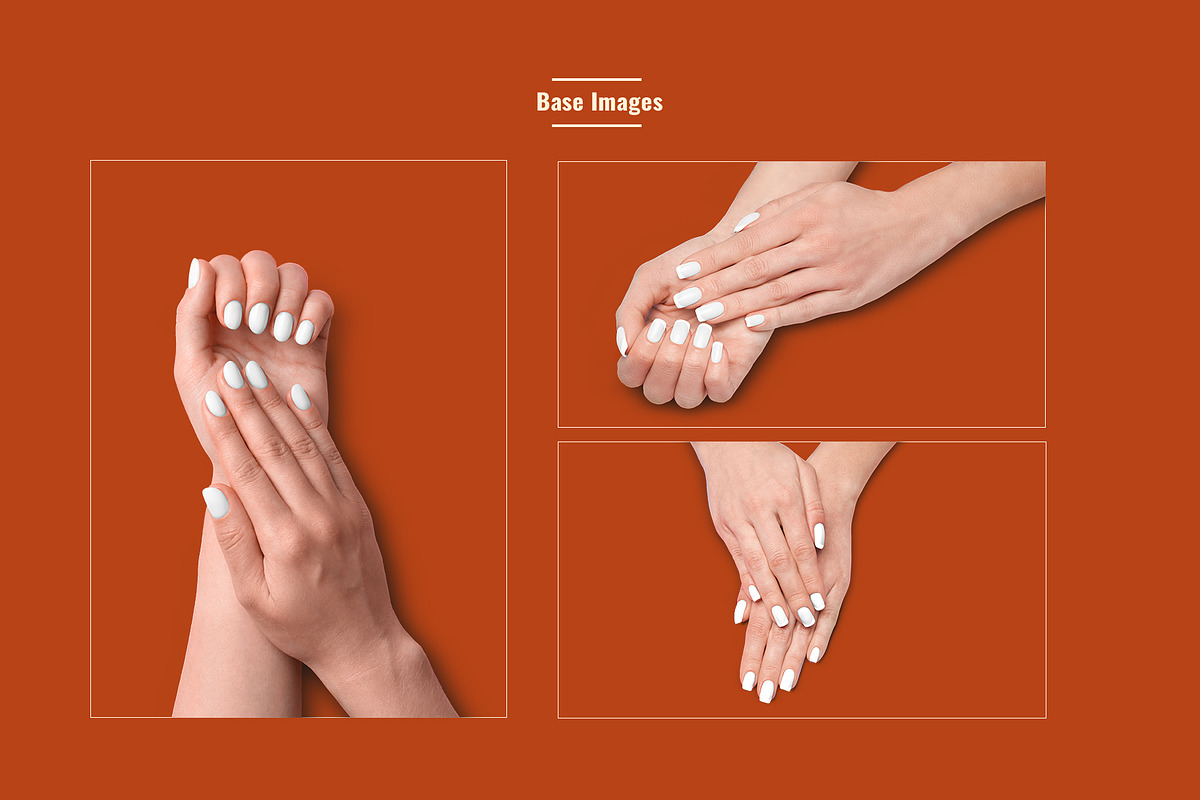 Square Gel Nail Art Mockup Set, a Product Mockup by Designertale (Photo 6 of 6)