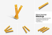 Stick Sachet Mockup, a Packaging Mockup by Indah (Thumbnail 1 of 6)