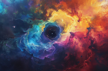 A mesmerizing display of swirling co, a Photo by Tanuart