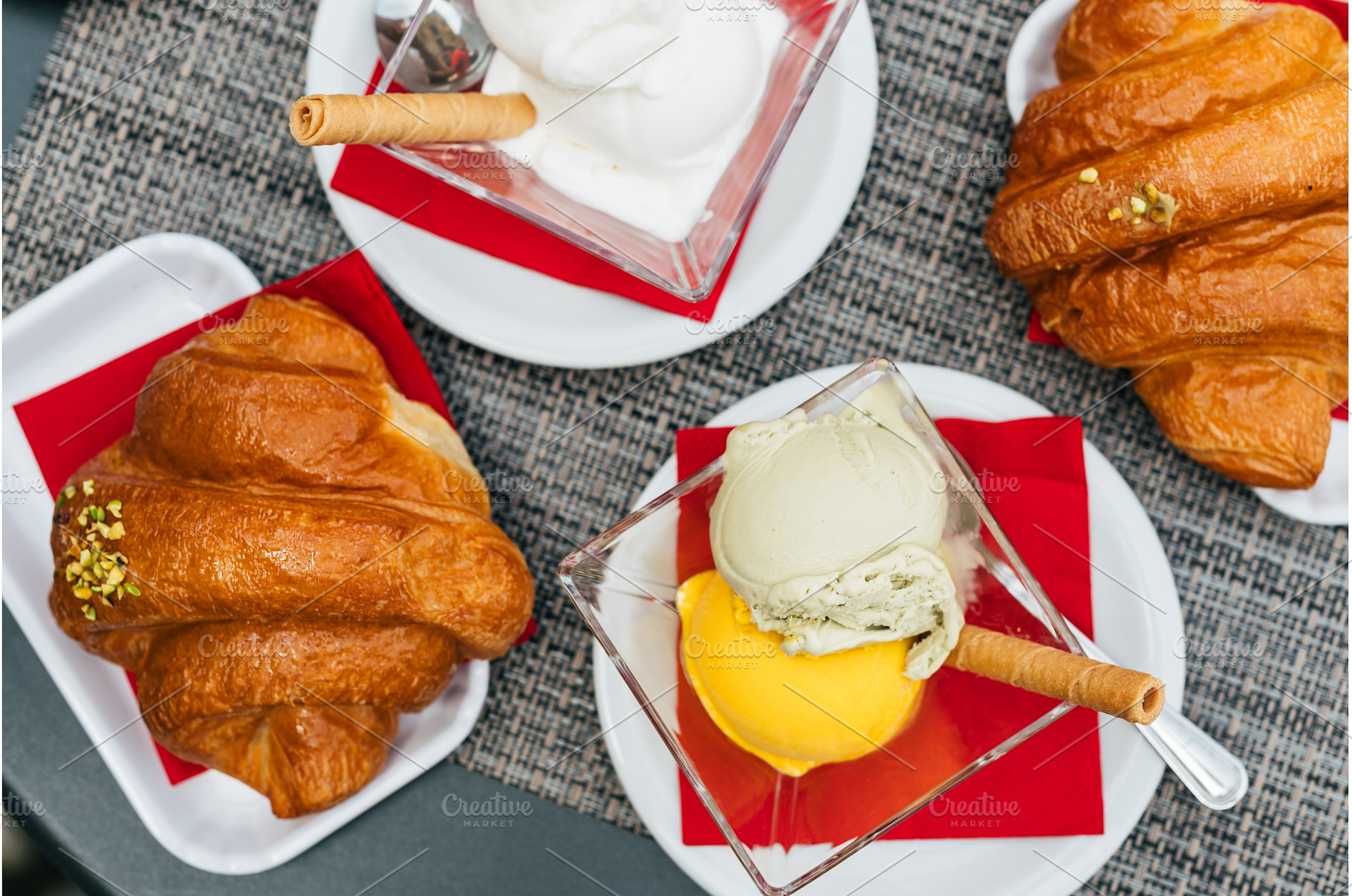 Croissant with pistachio and mango, a Food & Drink Photo by MAnuta