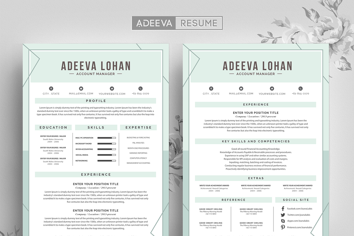 Creative Resume Template Lohan, a Resume Template by AdeevaResume (Photo 1 of 4)