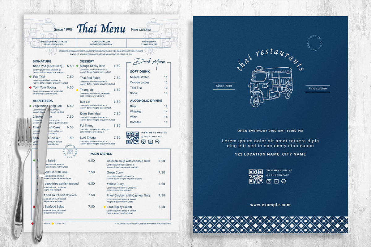 Thai Food Menu Template, a Flyer Template by BrandPacks (Photo 2 of 5)
