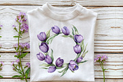 Purple Tulips Spring Girl Clipart, an Illustration by OK Design (Thumbnail 5 of 6)