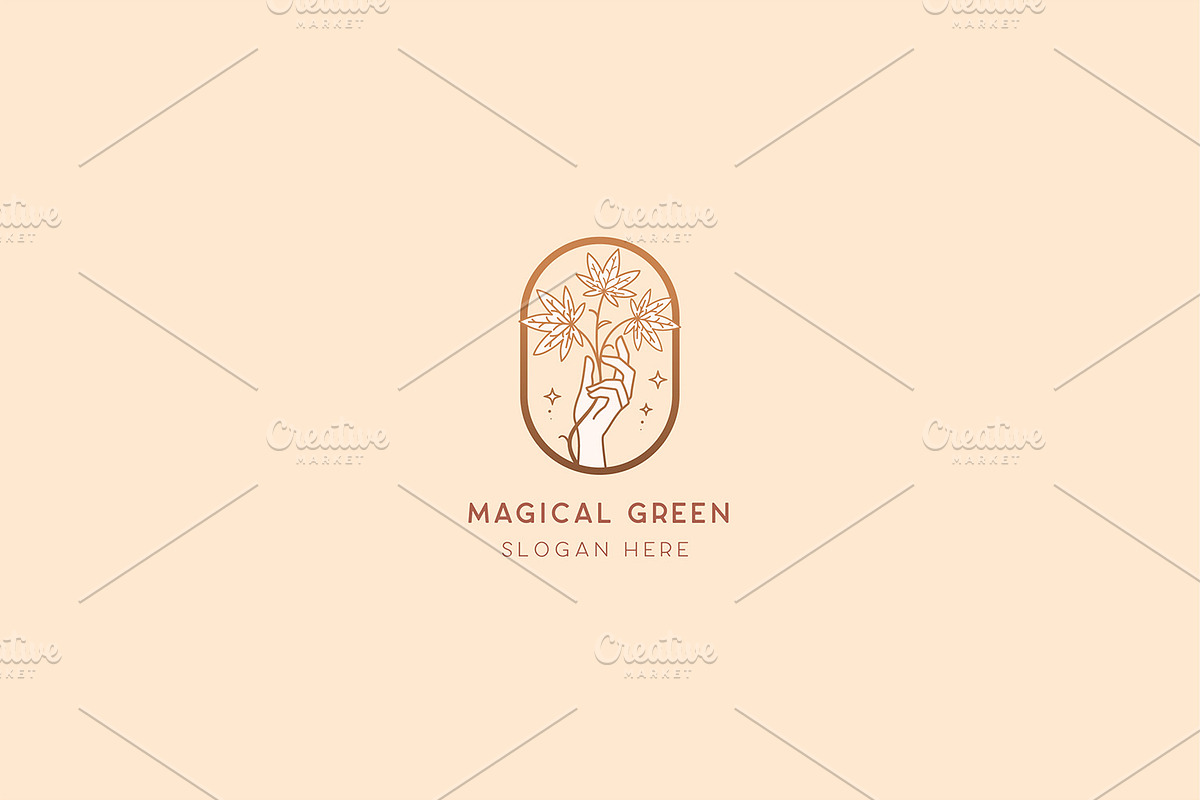 Magical Green Cannabis Logo Template, a Branding & Logo Template by CCS Type (Photo 3 of 3)