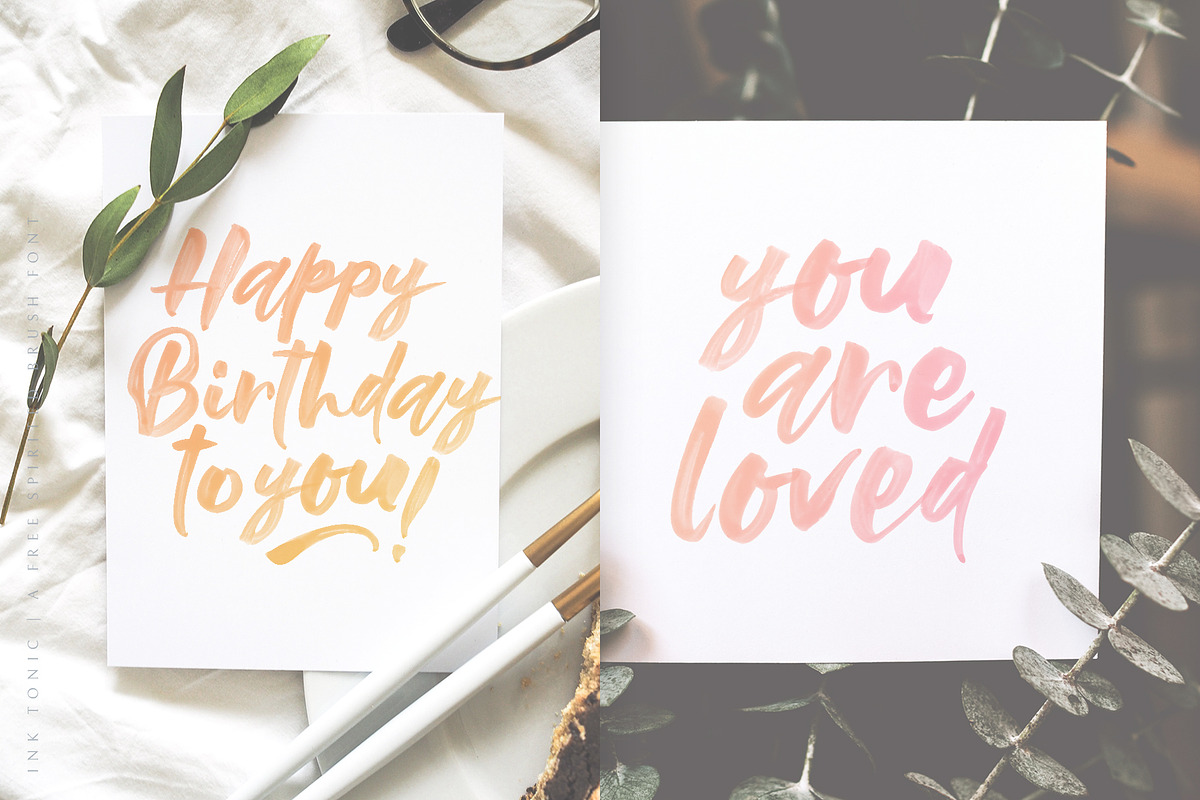 Ink Tonic | A SVG Brush Font, a Script Font by Ayca Atalay (Photo 7 of 21)