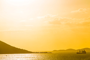 Ship At Sunset, a Nature Photo by THP Creative