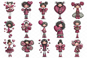 Quirky Valentine Fairy Girl Clipart, an Illustration by cherrydesign (Thumbnail 3 of 4)