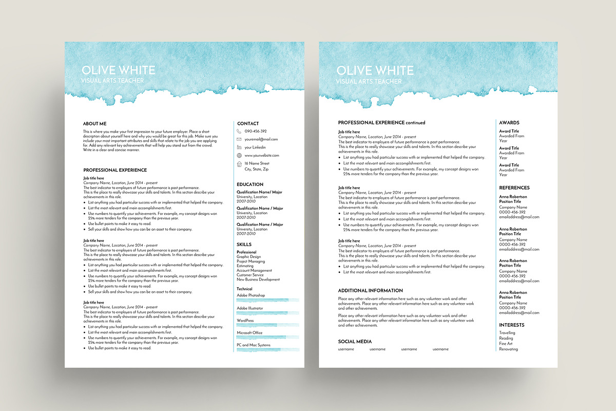resume template word creative, a Resume Template by PinkJellyfish (Photo 3 of 4)