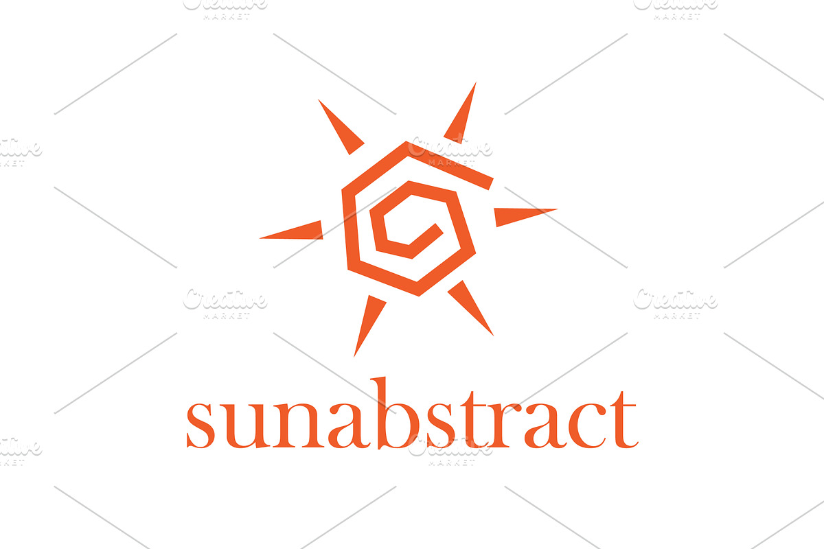Abstract sun logo with bright rays., an Illustration by LogosDen