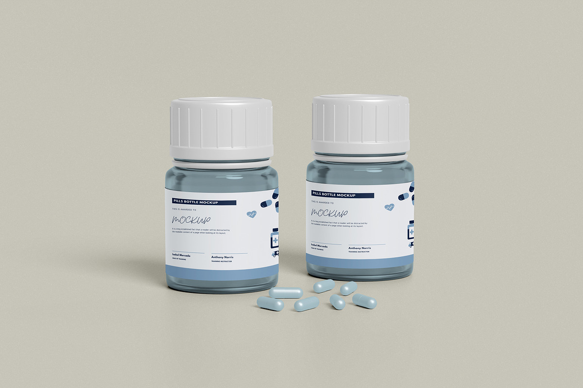 Supplement Pills Bottle Packaging Mo, a Cups & Container Mockup by Pexelcorner (Photo 6 of 9)