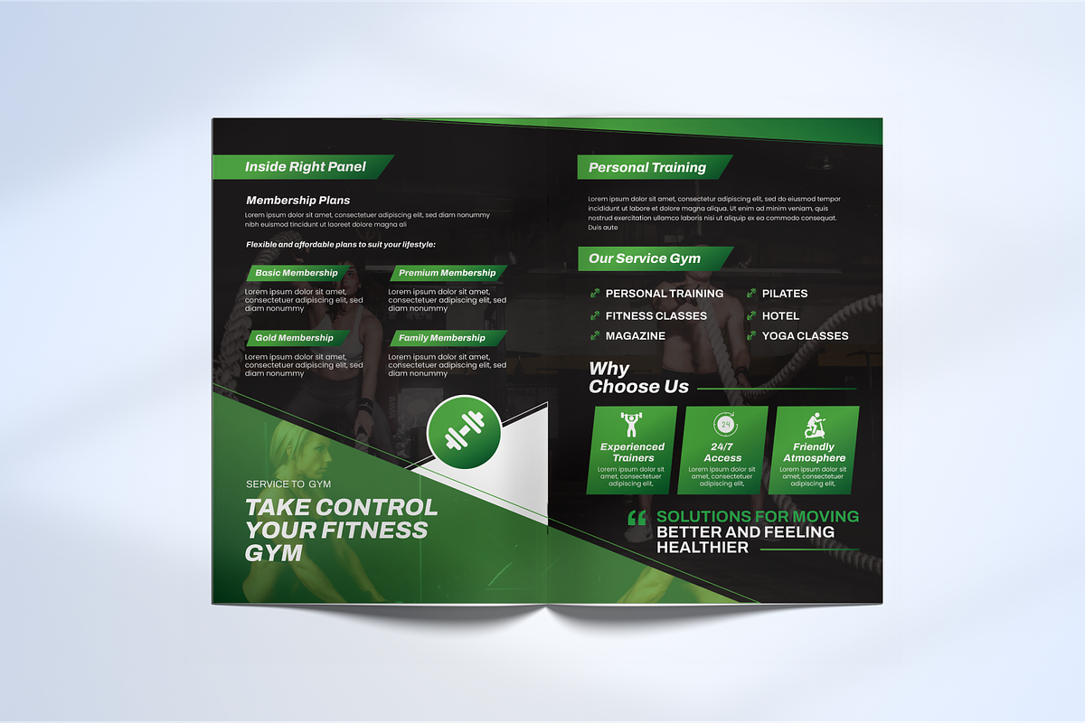 Gym Sport Bifold Brochure, a Brochure Template by SquidPixey (Photo 5 of 6)