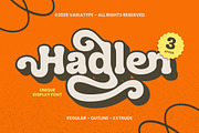 Hadlen - Playful Retro Serif, a Serif Font by Variatype (Thumbnail 1 of 19)