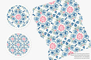 blue floral tile seamless pattern, a Pattern Graphic by Pink Studio Art (Thumbnail 3 of 4)