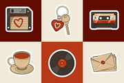 Vintage Sticker Set, an Object Illustration by Creathub Studio (Thumbnail 4 of 4)