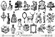 100 line art Victorian Era clip art, an Object Illustration by Poppy Lane Studio (Thumbnail 9 of 13)
