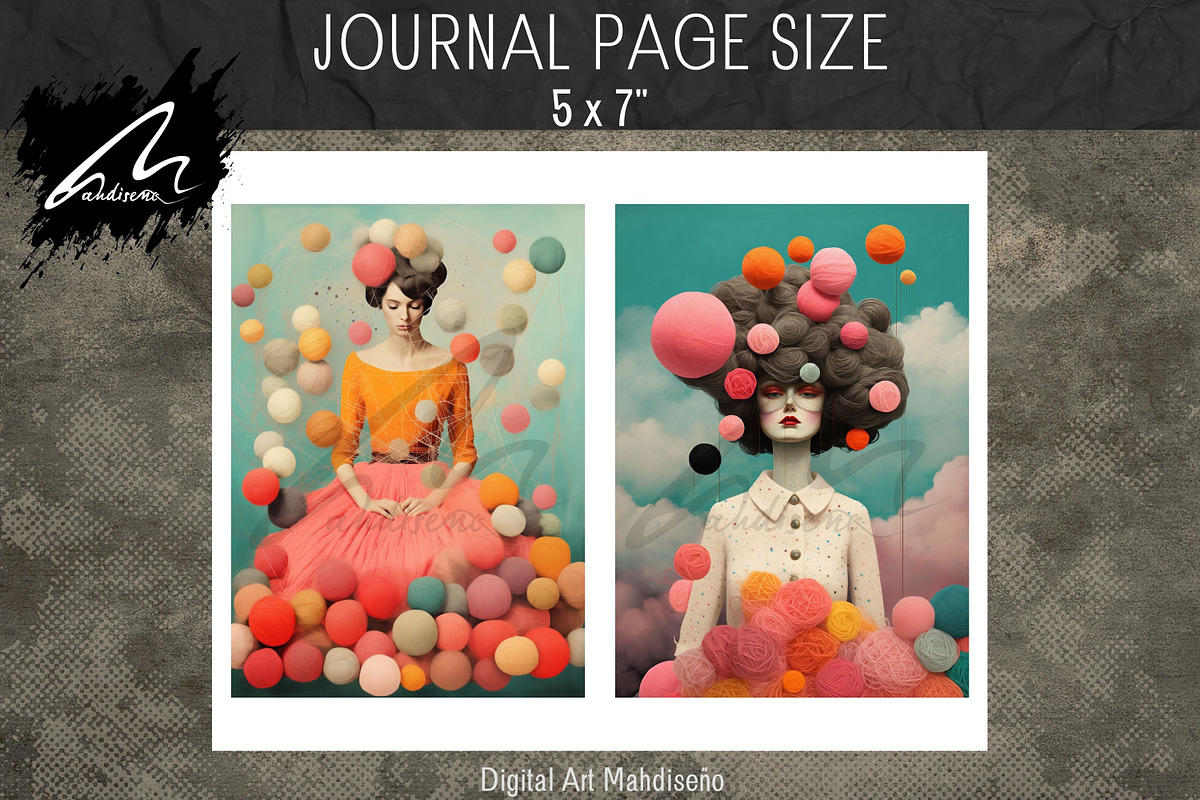 Whimsical weaver Girl, Collage Sheet, a Person Illustration by Digital Art Mahdiseño (Photo 7 of 11)