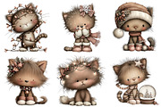 Whimsical Christmas Cat Clipart, an Illustration by Craft Nest (Thumbnail 9 of 10)