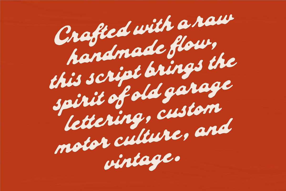 Roadster Customs – Display Font, a Handwritten Font by Edignwn Type (Photo 12 of 12)