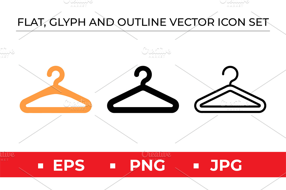 Clothes Hanger Icons Vector Orange, an Outline Icon by Artonix (Photo 1 of 2)