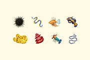 Coral Reef Animals, an Animal Illustration by Deemak Daksina (Thumbnail 1 of 3)