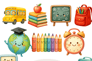 Cute School Clipart Set, a Decorative Illustration by Pati Charm Studio (Thumbnail 1 of 8)