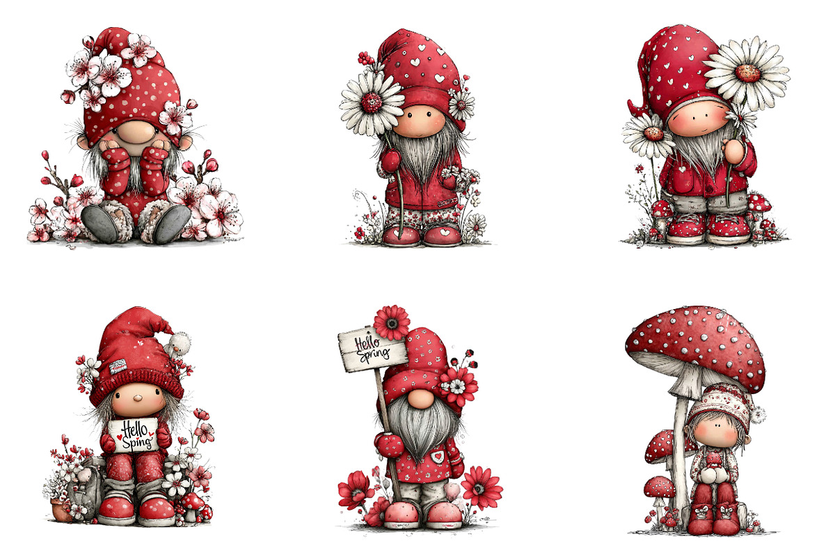 Whimsical Easter Gnome Clipart, an Illustration by CreationArt (Photo 5 of 7)