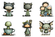 Whimsical Halloween Clipart, an Illustration by DreamArtGraphic (Thumbnail 3 of 5)