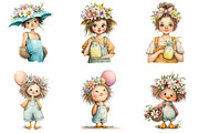 Whimsical Summer Girl Clipart, an Illustration by DreamArtGraphic (Thumbnail 3 of 4)