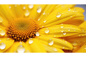 vibrant yellow drops ai generated, a Nature Photo by pikepicture