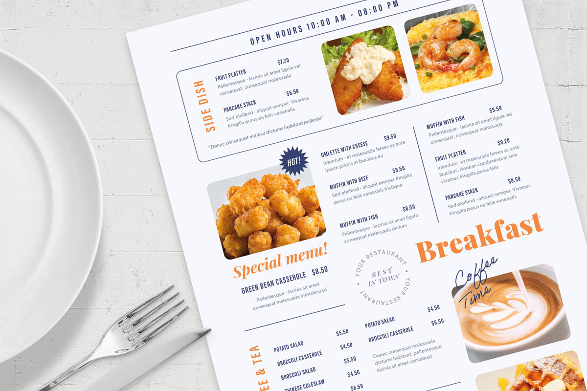 Breakfast Menu Template, a Flyer Template by BrandPacks (Photo 4 of 4)
