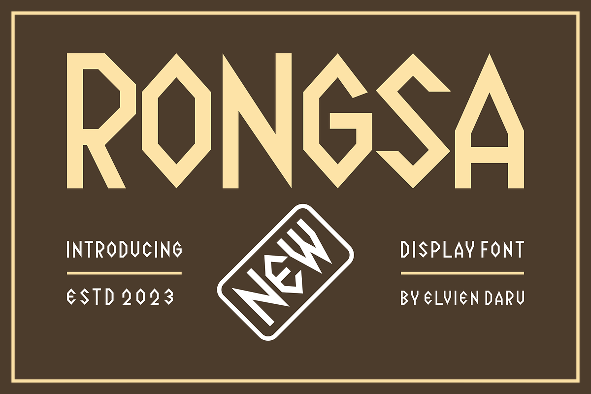 Rongsa - Display Font, a Sans Serif Font by lelevien (Photo 1 of 4)