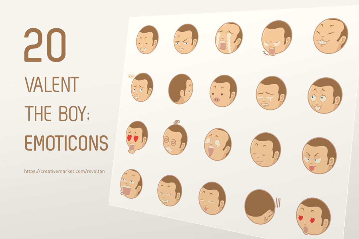 20 Valent the Boy Emoticons, an Icon by Revoltan Studios