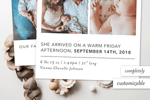 Modern Baby Announcement Template I