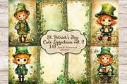Cute Leprechaun Ephemera, a Seasonal Illustration by GlamArtZhanna (Thumbnail 1 of 10)