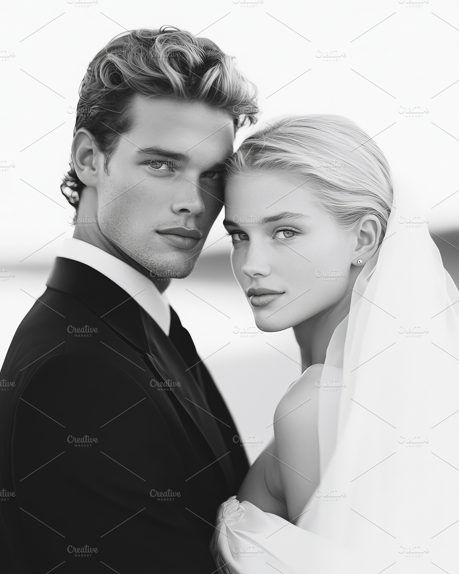 Black and white portrait of a Couple, a Person Photo by Hamza067