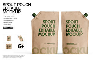 Standup Spout Pouch Mockup, a Packaging Mockup by Ram Studio LLC