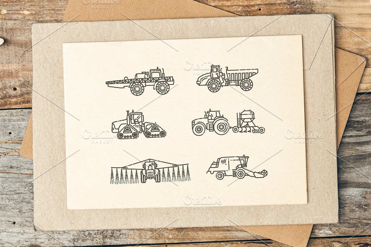 Agricultural Machines Icons, a Transportation Illustration by Tettygreen (Photo 2 of 3)