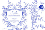 Blue Gardens Chinoiserie set, a Texture Illustration by Patishop Art (Thumbnail 1 of 11)