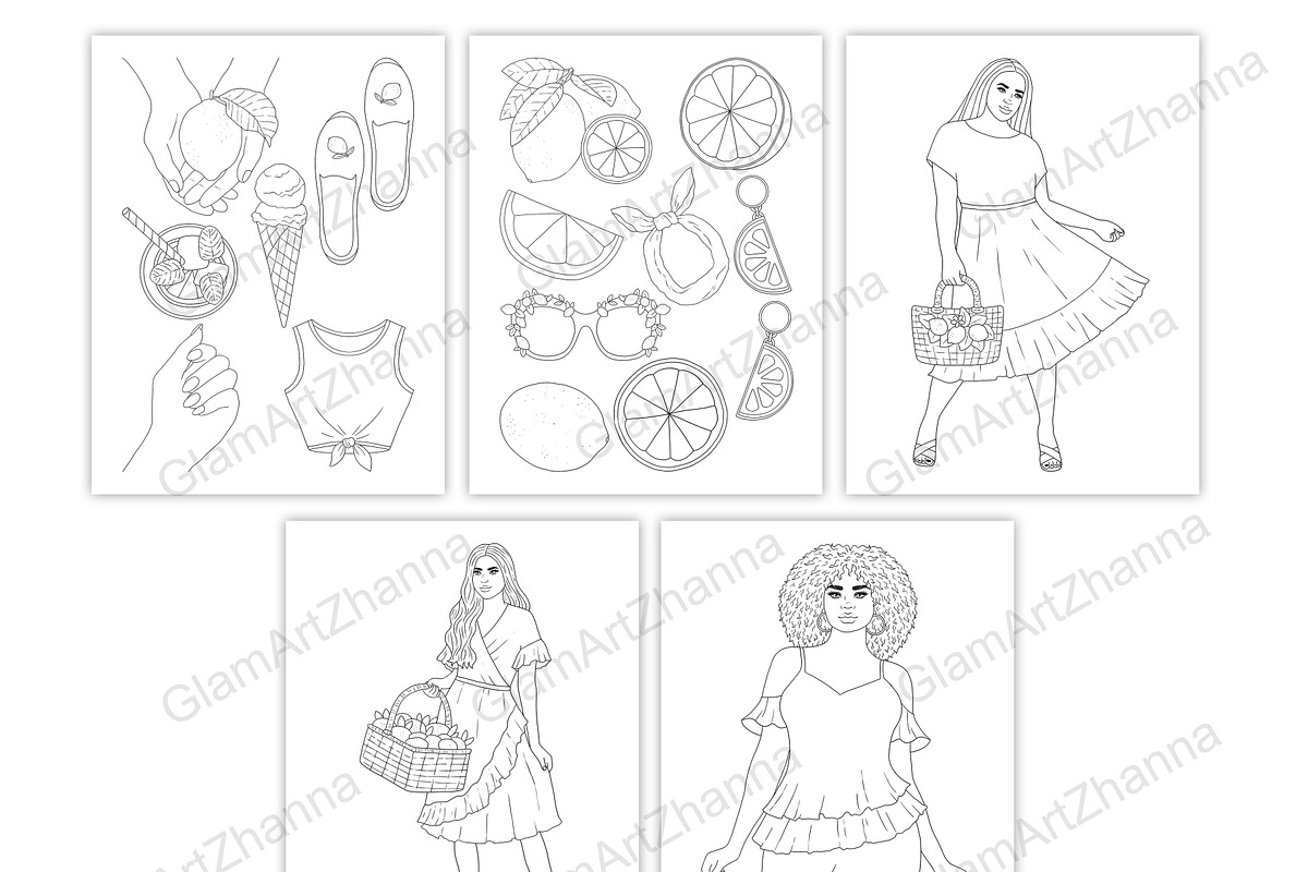 Coloring Book Summer 2, a Person Illustration by GlamArtZhanna (Photo 3 of 6)
