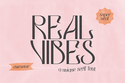 Real Vibes | Display Serif Font, a Serif Font by KA Designs