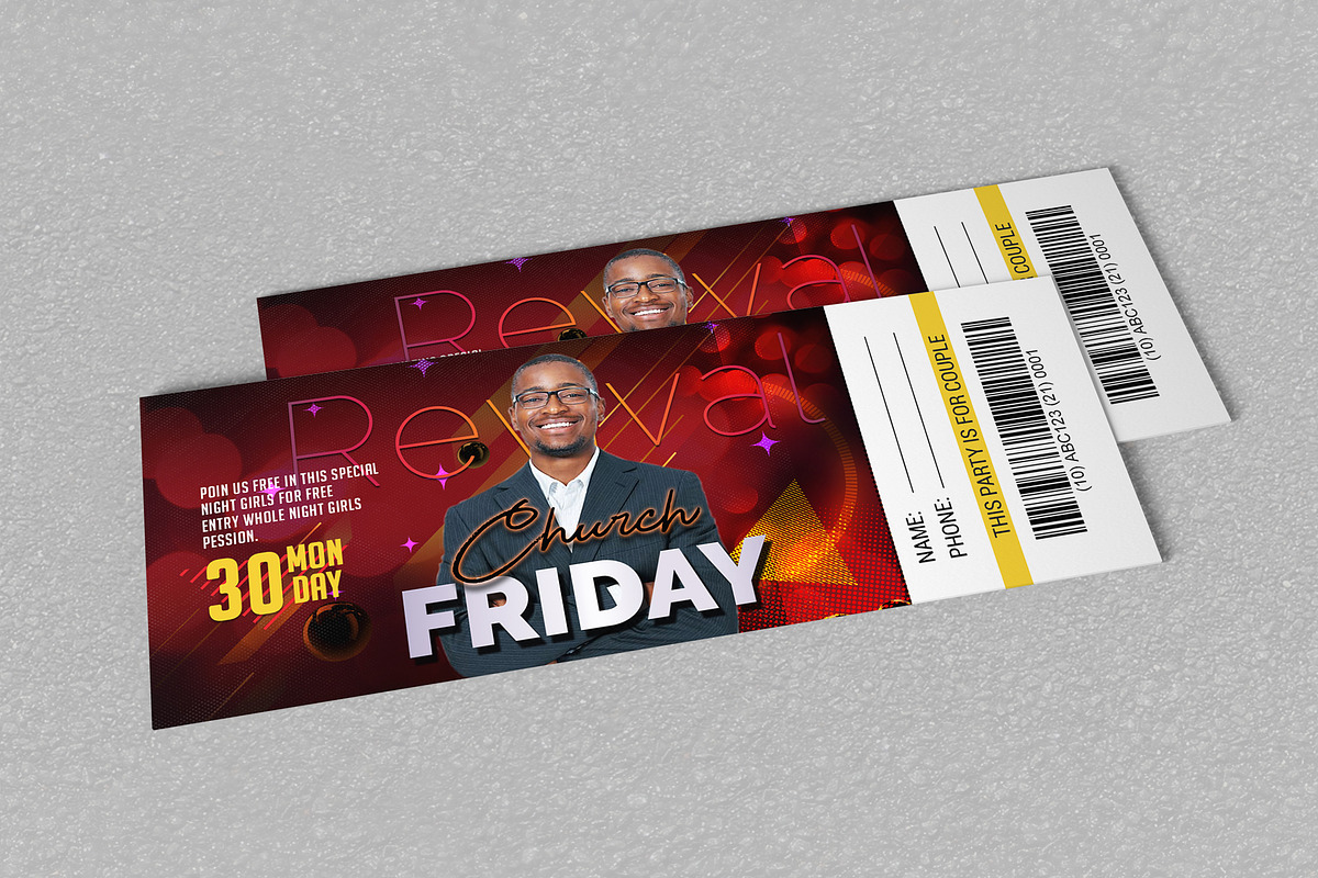 Church Conference Pass Template, a Stationery Template by Psd Templates