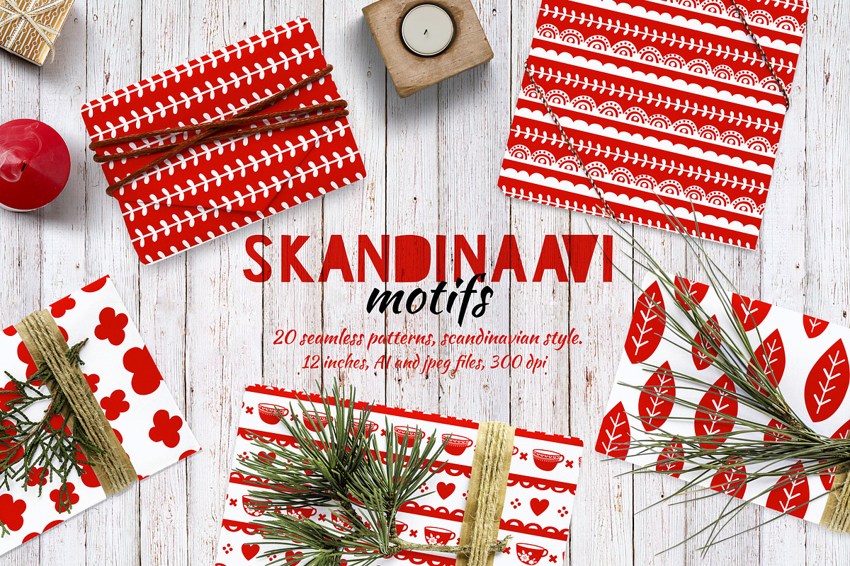 Skandinaavi Seamless Pattterns, a Pattern Graphic by Chus Moreno Studio (Photo 1 of 7)