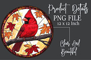 Fall Autumn Bird Stained Glass Clipa, an Illustration by Rose Art (Thumbnail 7 of 7)