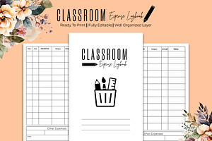 Classroom Expense Logbook, a Stationery Template by Hurairagraphics