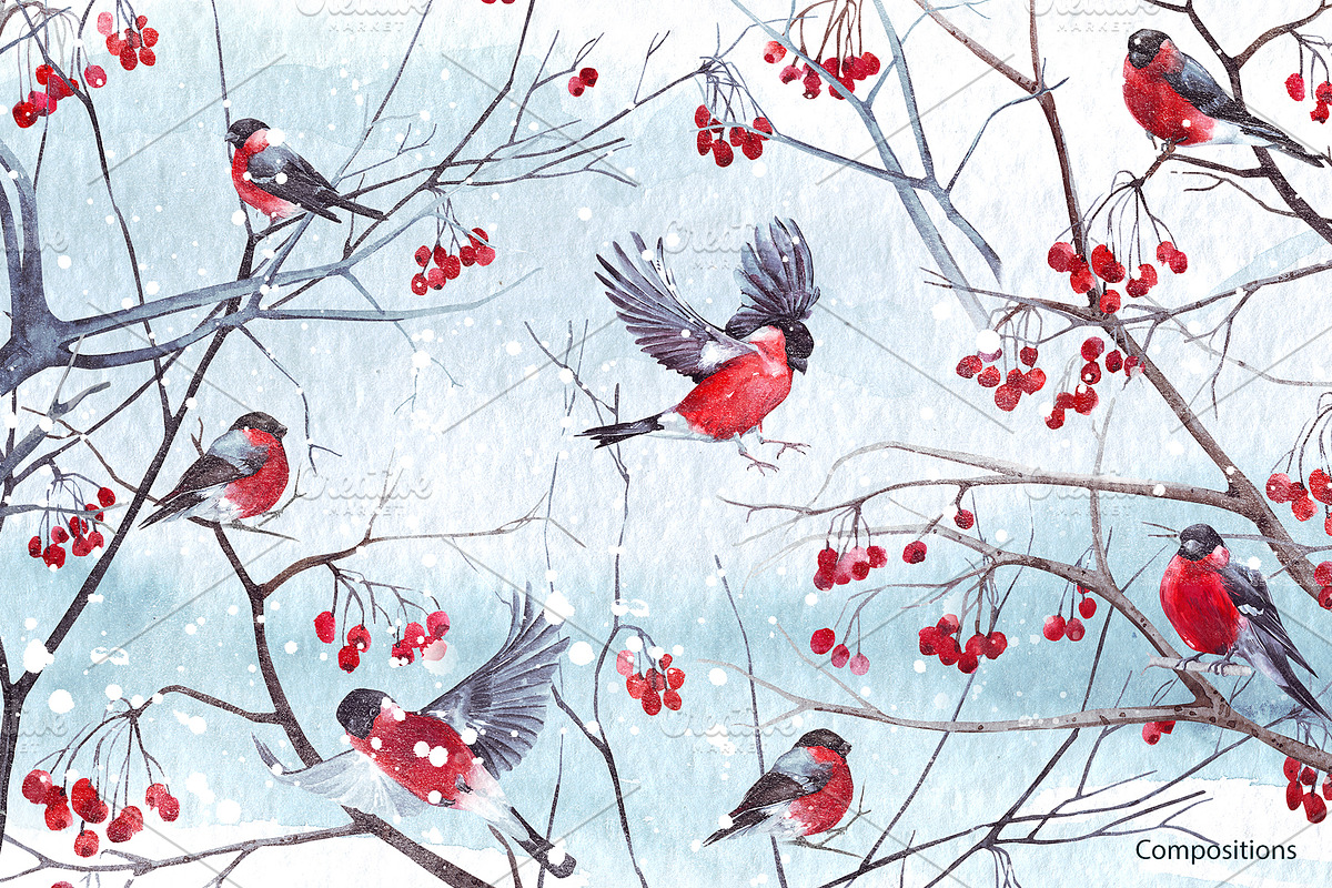 Watercolor winter story, an Illustration by YuliaBiser (Photo 8 of 11)
