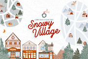 Snowy Village Christmas Collection, a Seasonal Illustration by Mio Buono (Thumbnail 1 of 19)